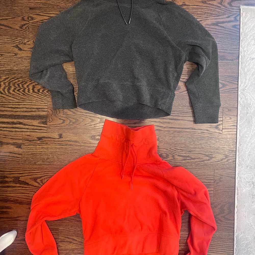 Women's crop fleece high neck sweatshirt
